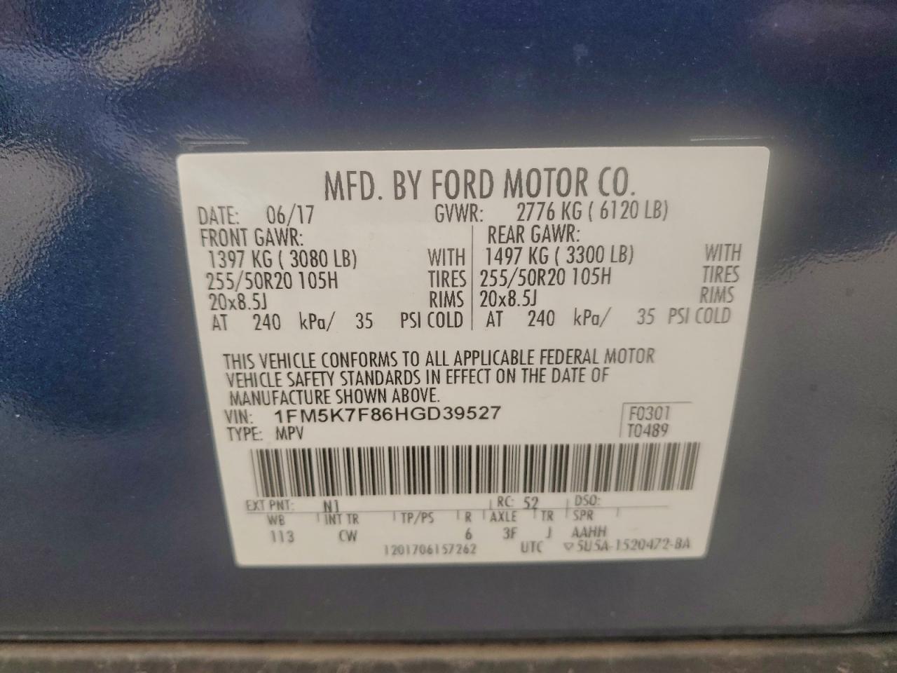 2017 FORD EXPLORER LIMITED photo 13