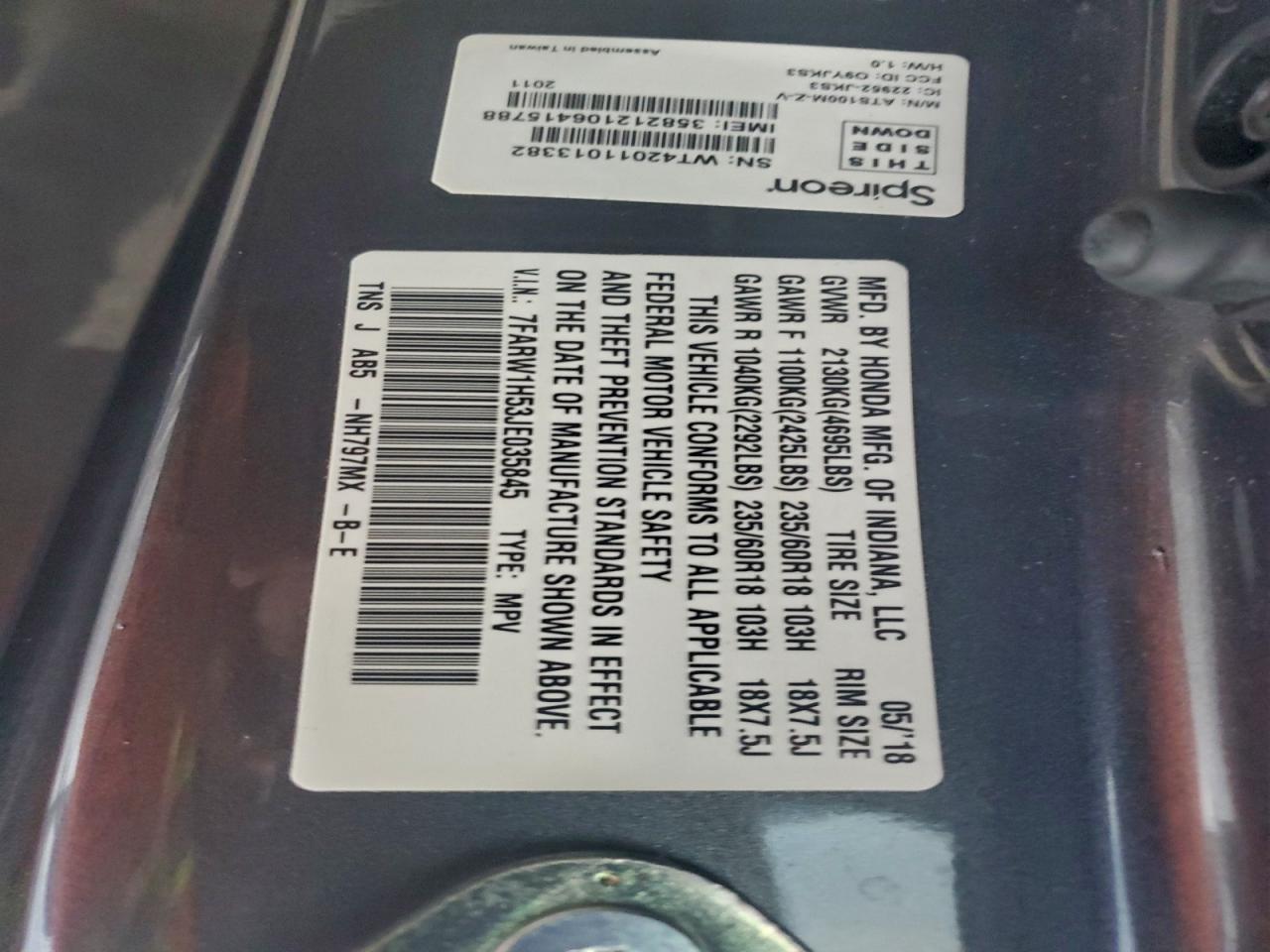 2018 HONDA CR-V EX photo 14