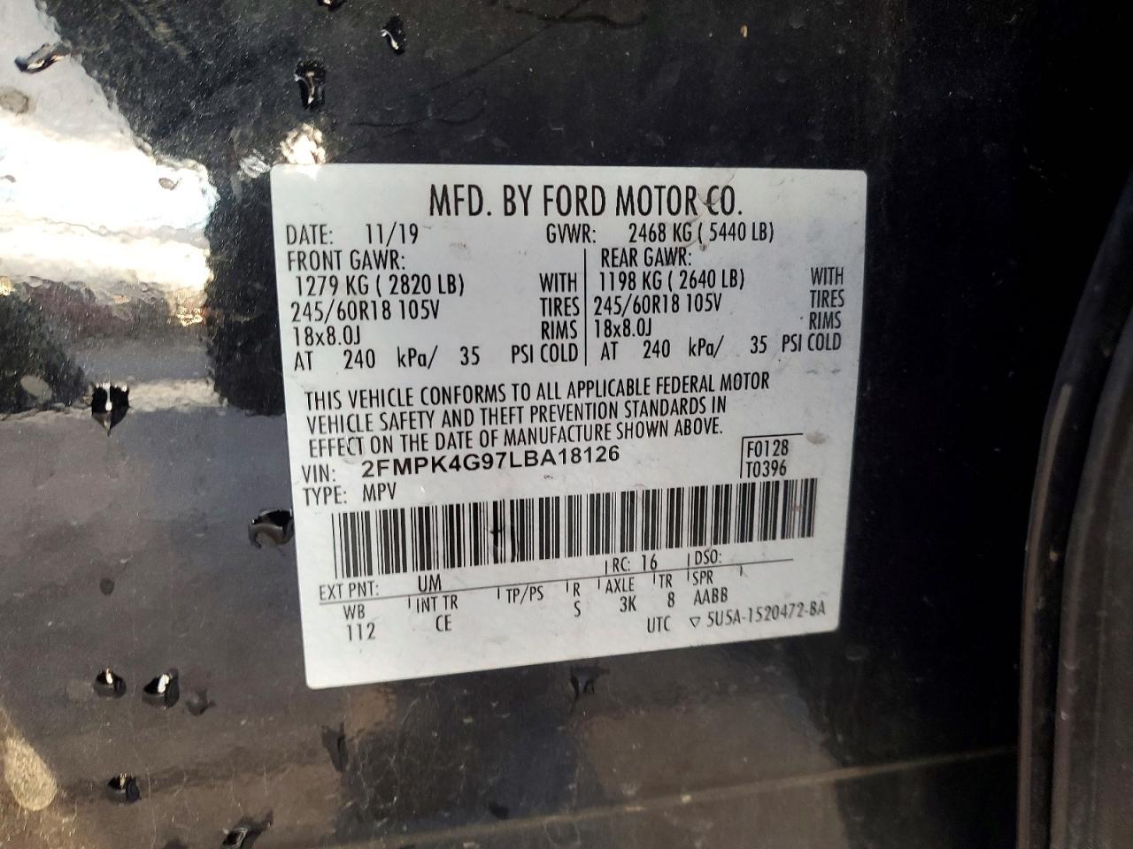 2020 FORD EDGE SE photo 13