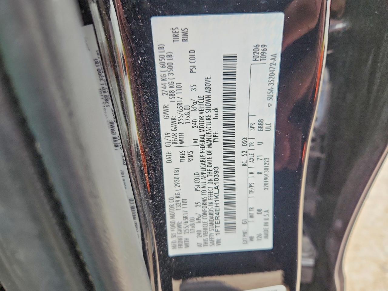 2019 FORD RANGER XL photo 12