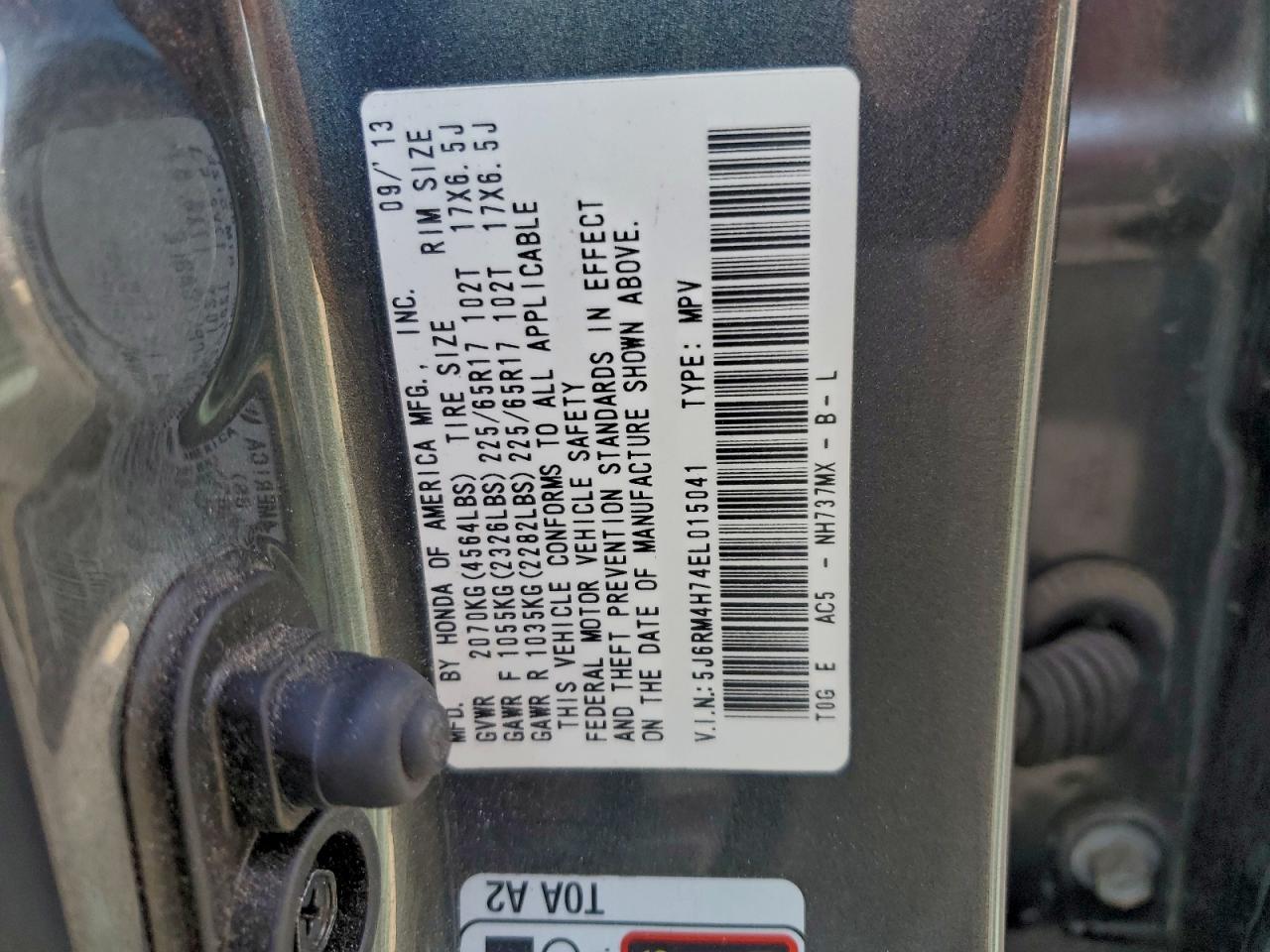 2014 HONDA CR-V EXL photo 12