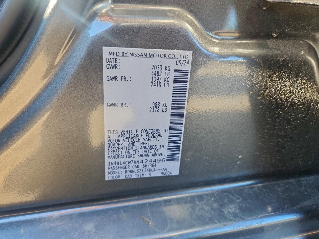 2024 NISSAN ALTIMA SR photo 12