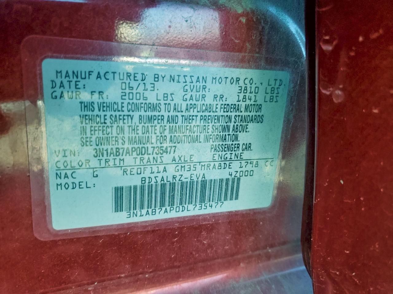 2013 NISSAN SENTRA S photo 12