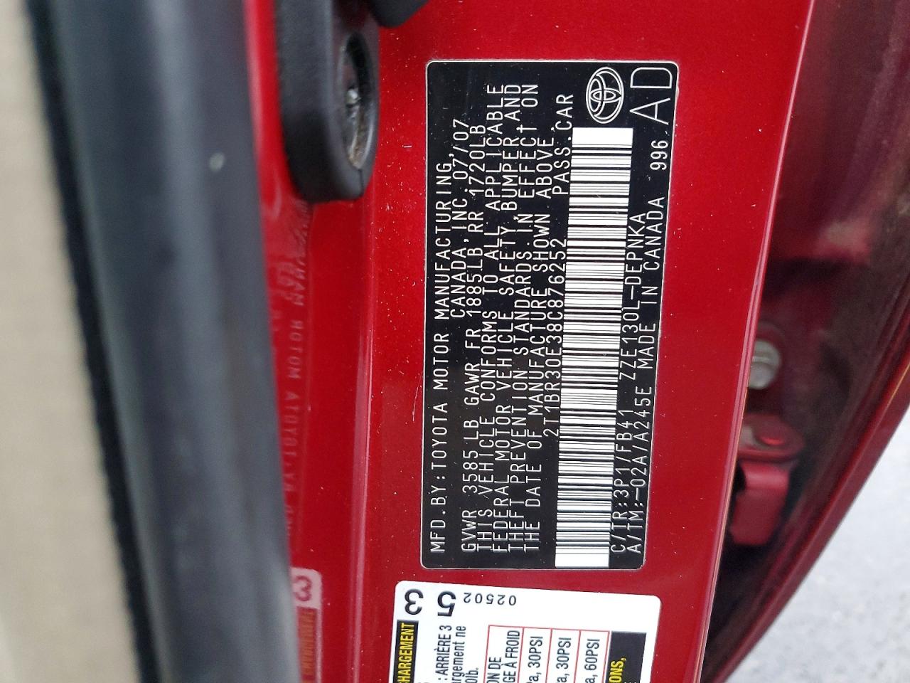 2008 TOYOTA COROLLA CE photo 12