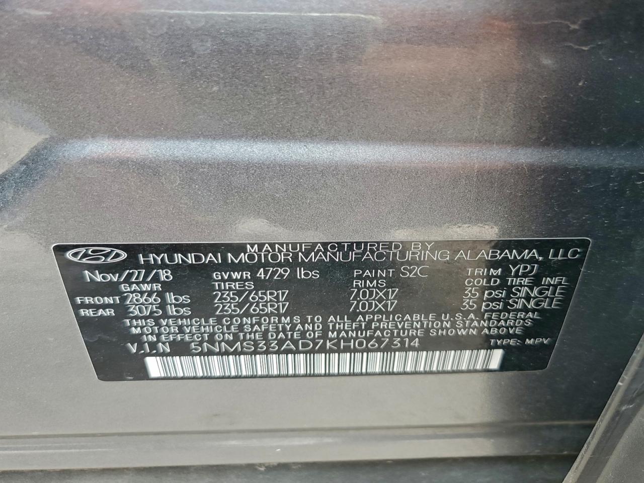 2019 HYUNDAI SANTA FE SEL photo 13