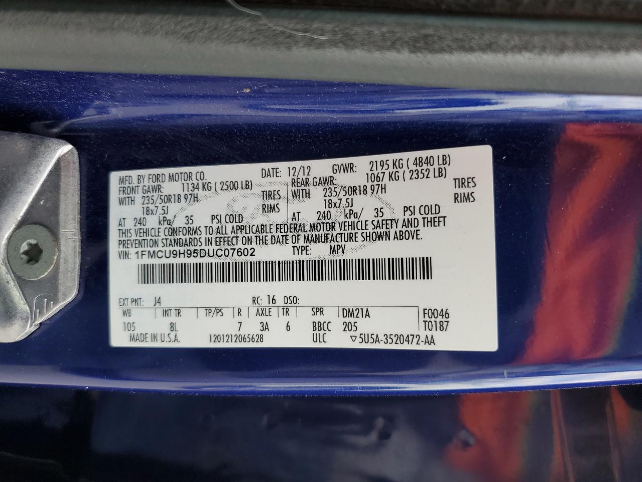 2013 FORD ESCAPE SEL photo 12