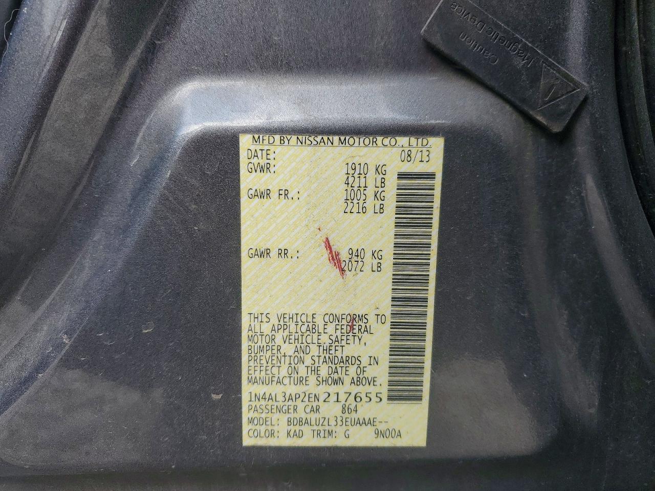 2014 NISSAN ALTIMA 2.5 photo 13