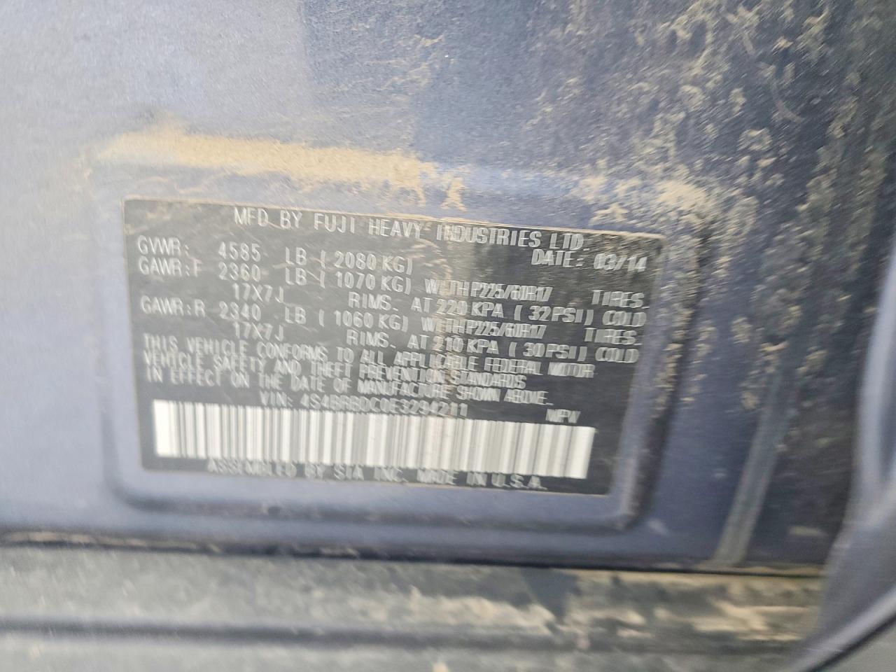 2014 SUBARU OUTBACK 2.5I PREMIUM photo 23