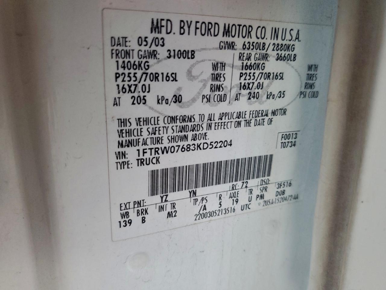 2003 FORD F150 SUPERCREW photo 12