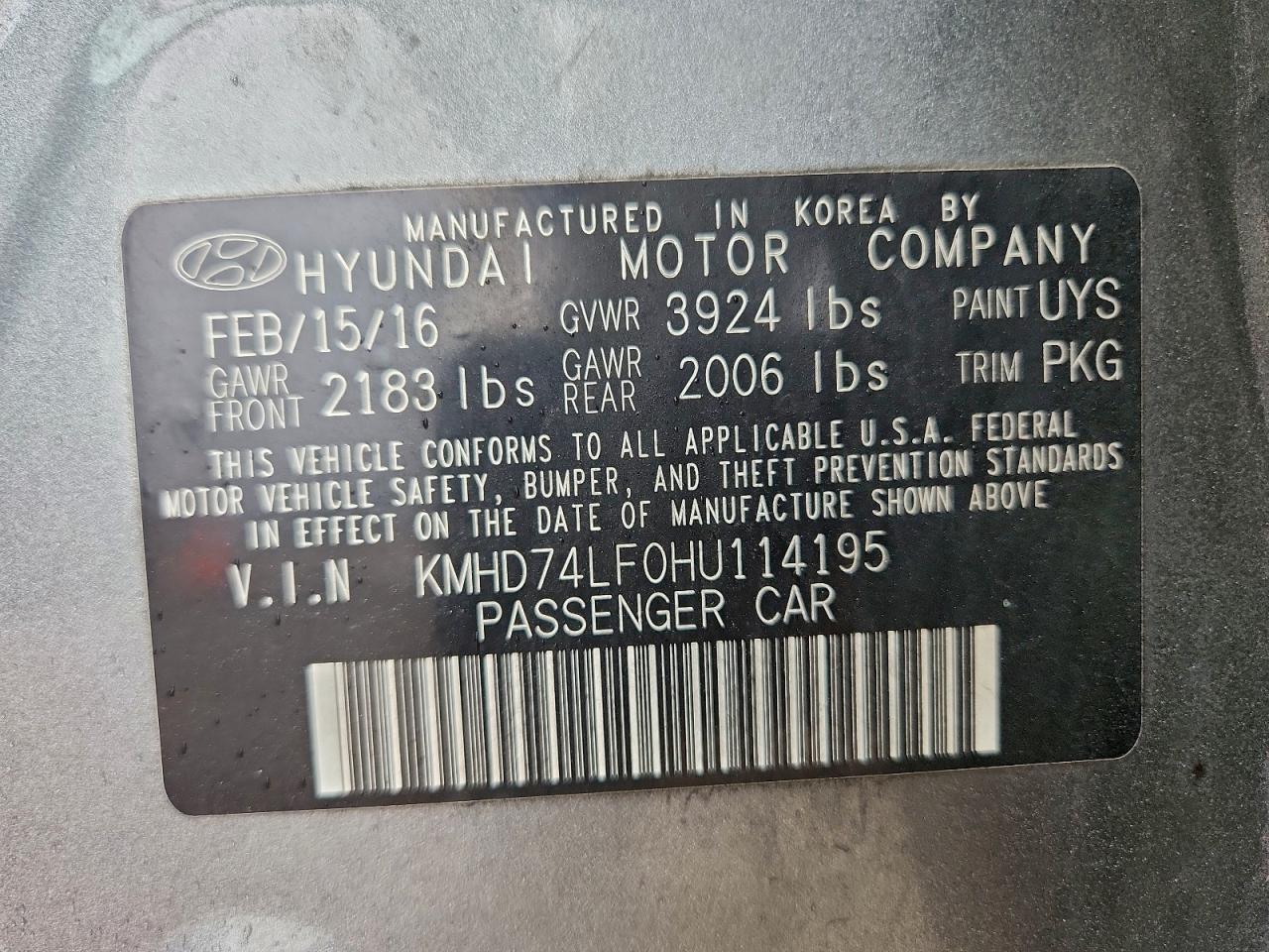 2017 HYUNDAI ELANTRA SE photo 13