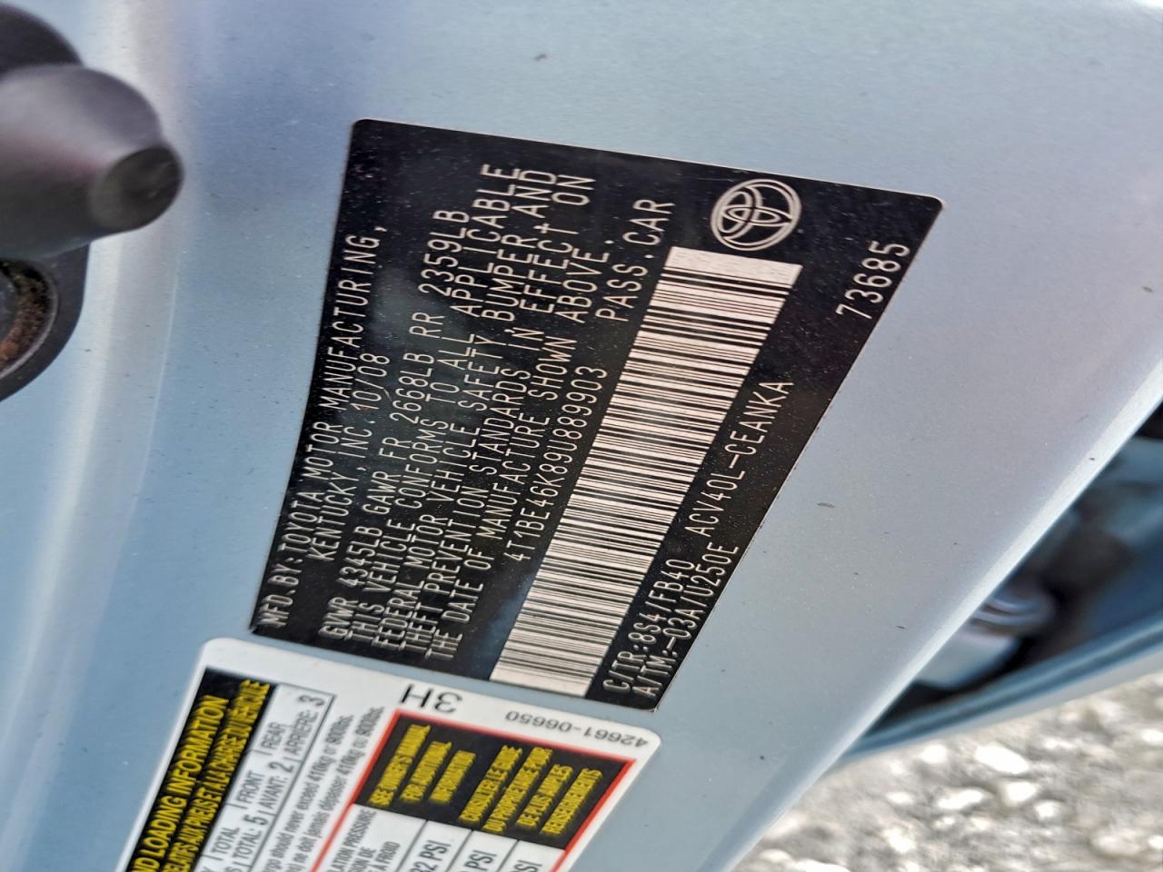 2009 TOYOTA CAMRY BASE photo 12