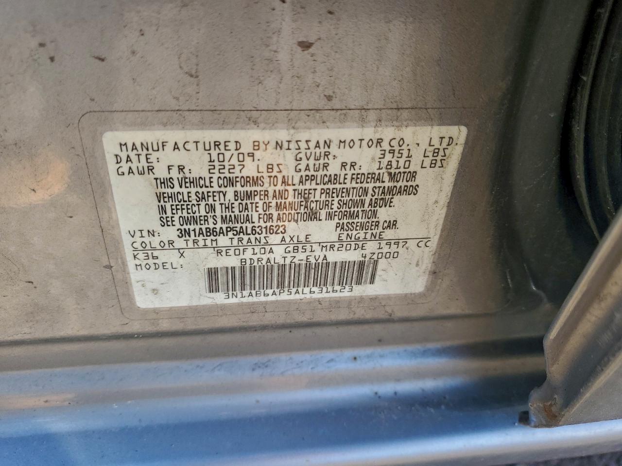 2010 NISSAN SENTRA 2.0 photo 12