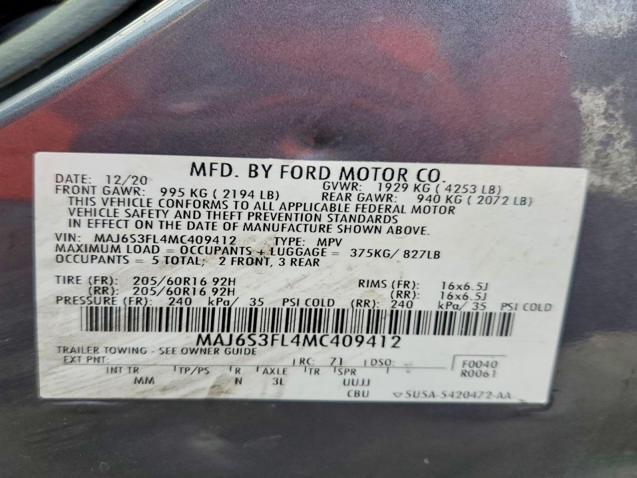 2021 FORD ECOSPORT S photo 34
