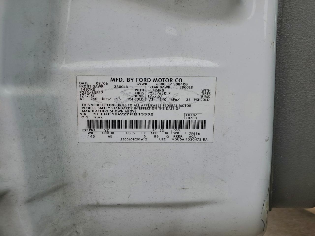 2007 FORD F150 photo 12