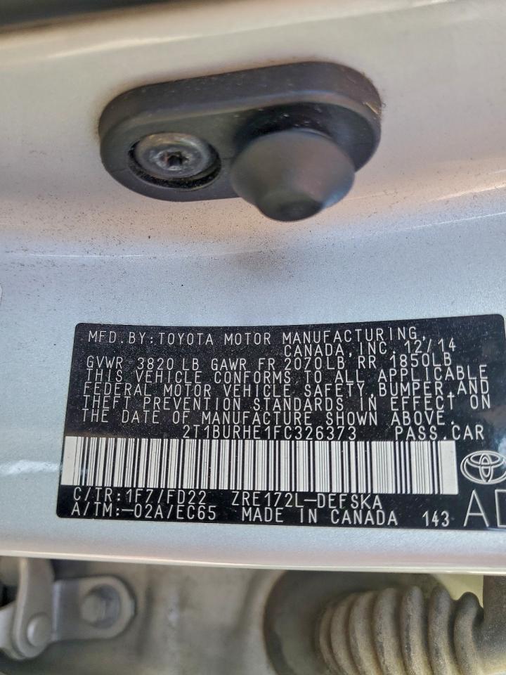 2015 TOYOTA COROLLA L photo 13