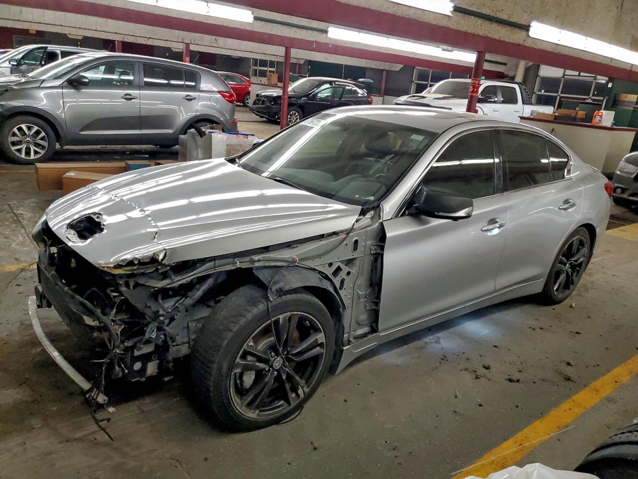 2015 INFINITI Q50 HYBRID PREMIUM — FRONT END damage — photo 1