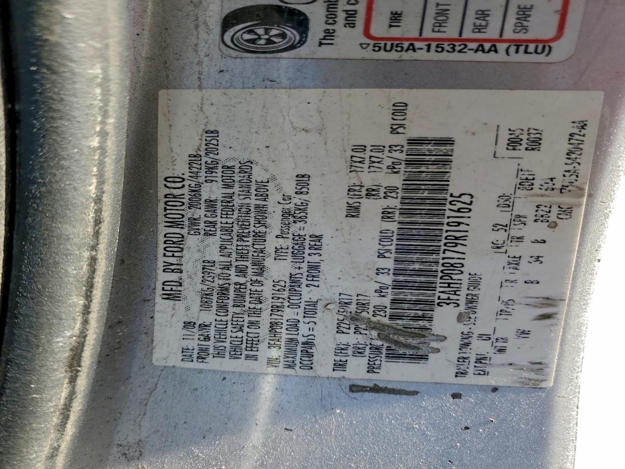 2009 FORD FUSION SEL photo 25