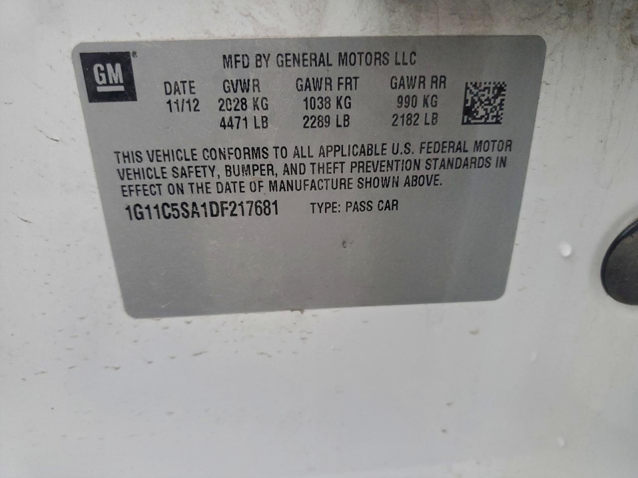 2013 CHEVROLET MALIBU 1LT photo 13