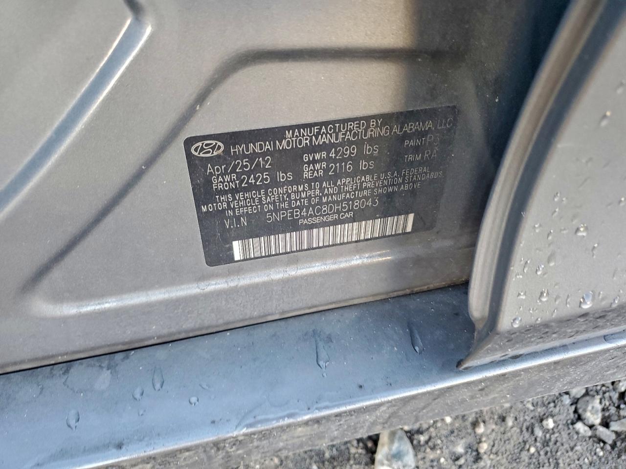 2013 HYUNDAI SONATA GLS photo 12