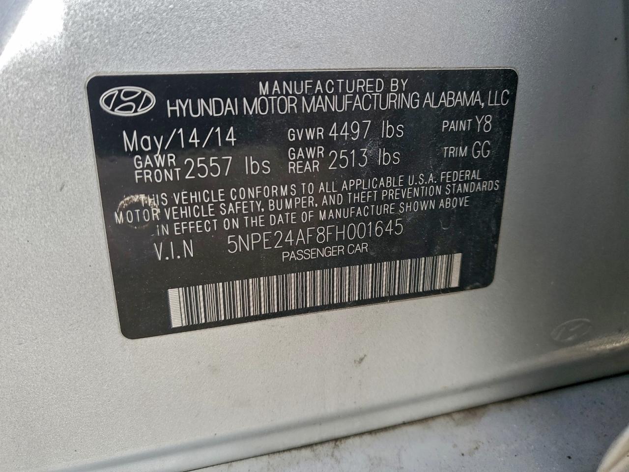 2015 HYUNDAI SONATA SE photo 12