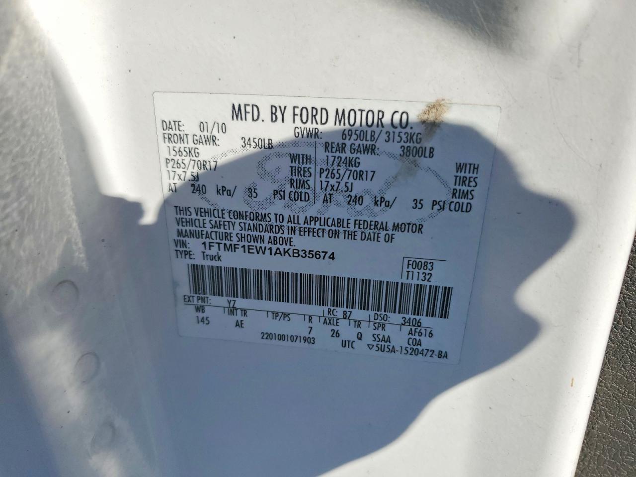 2010 FORD F150 - DELIVERY TRUCK photo 12