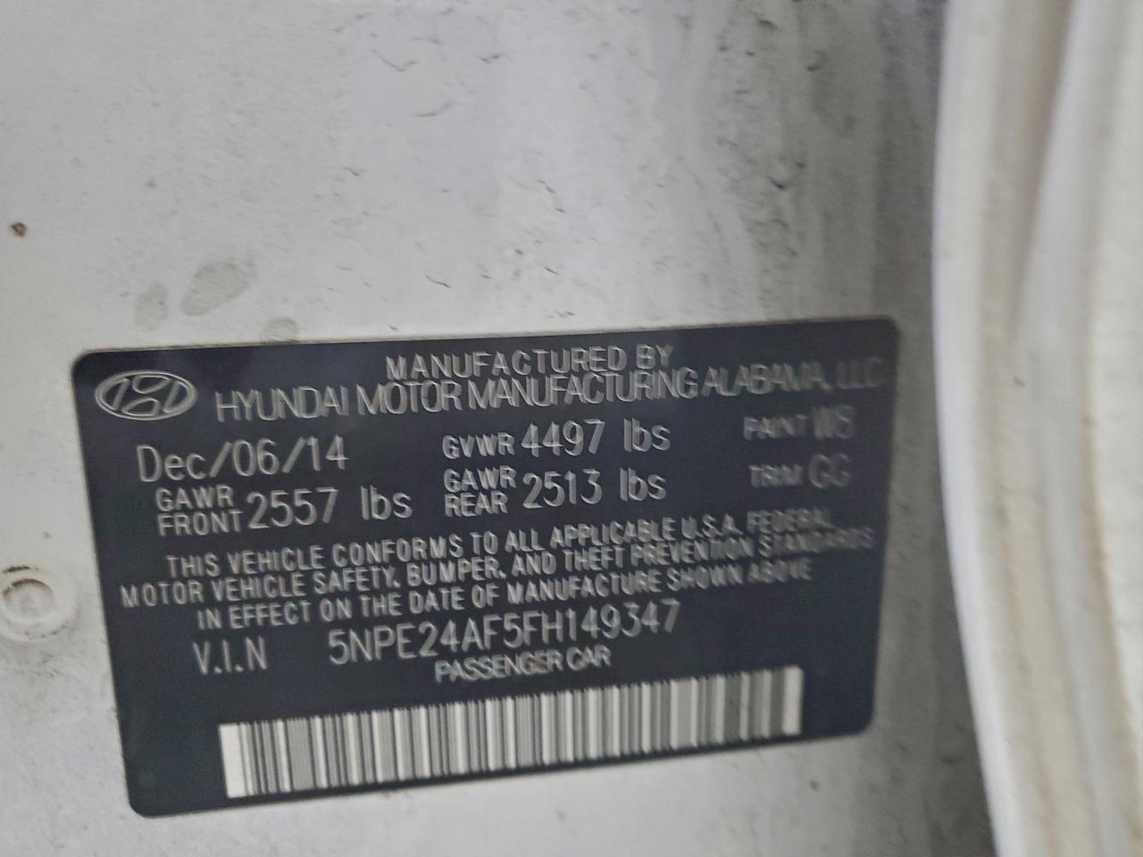2015 HYUNDAI SONATA SE photo 12