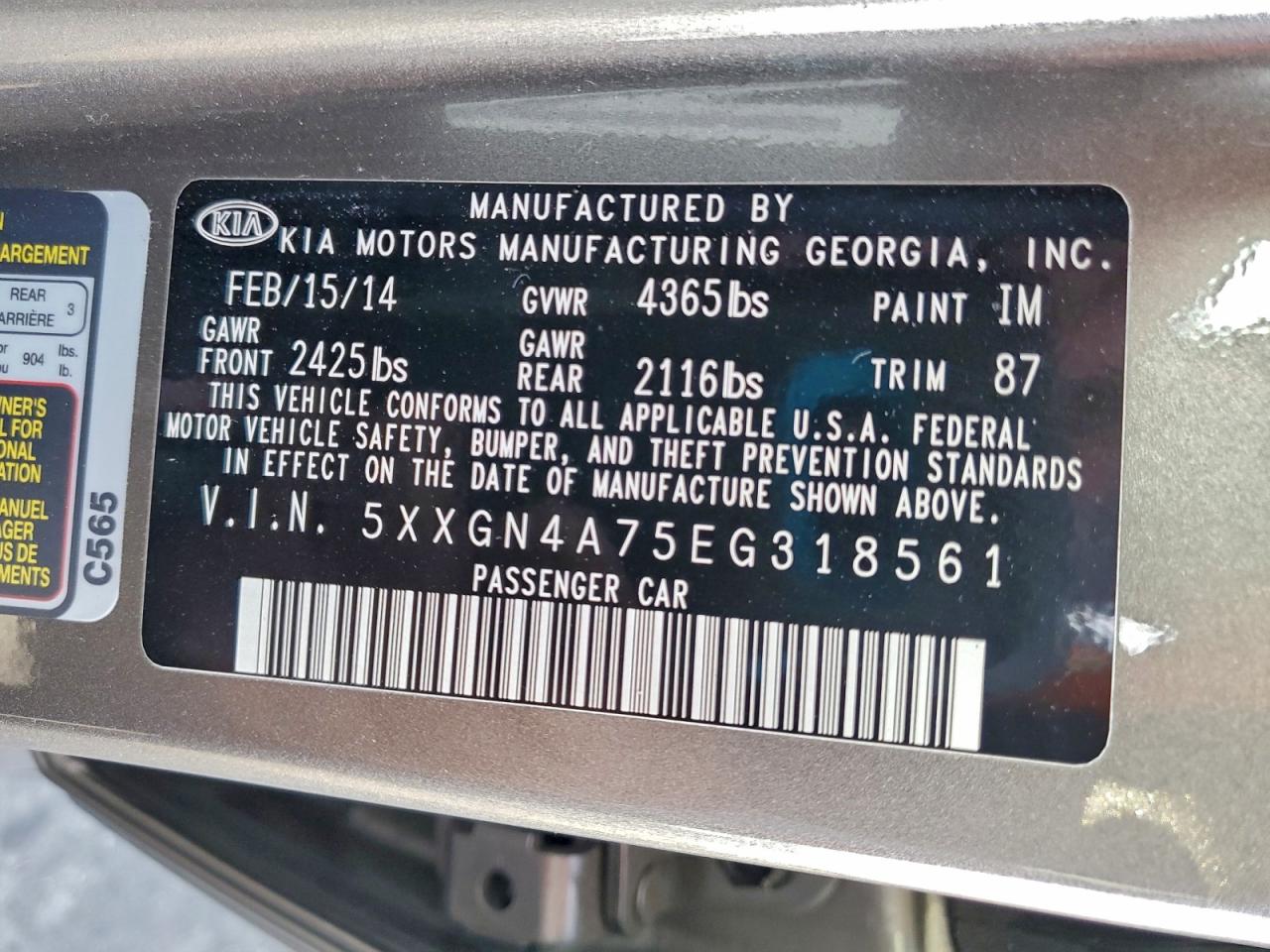 2014 KIA OPTIMA EX photo 12