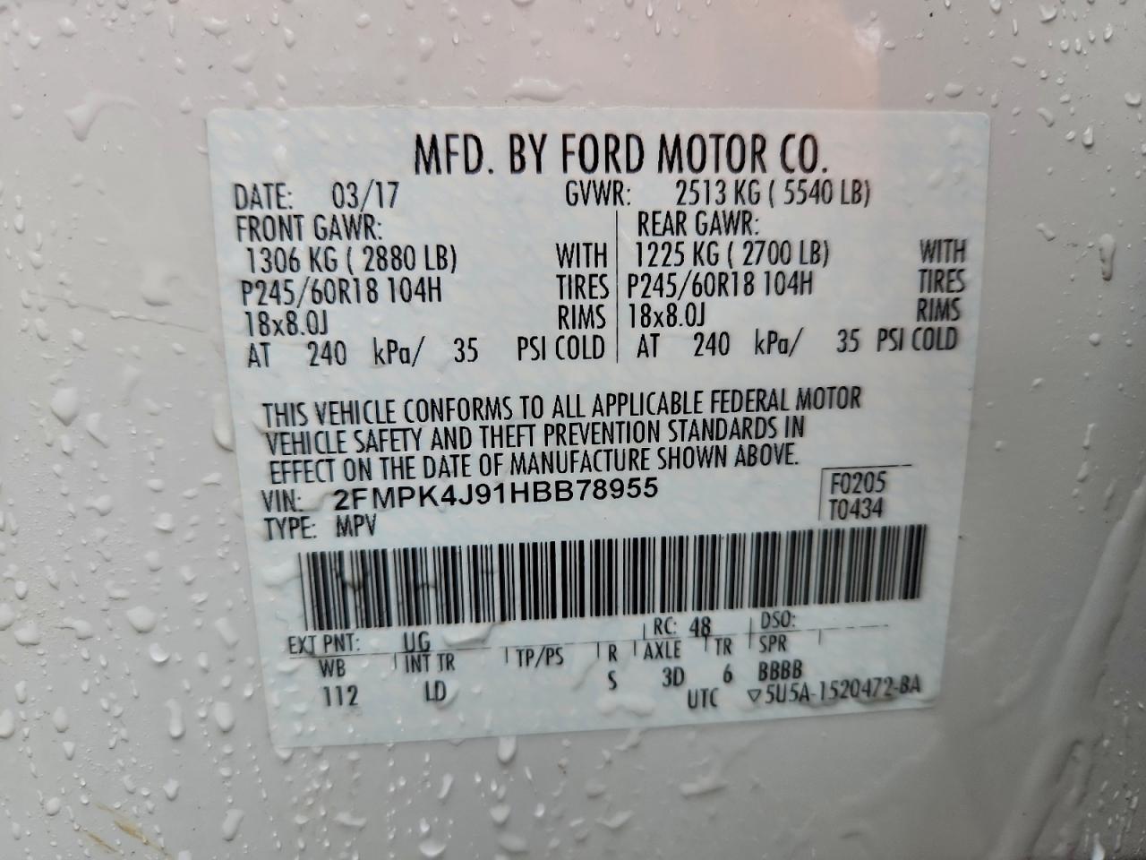 2017 FORD EDGE SEL photo 13