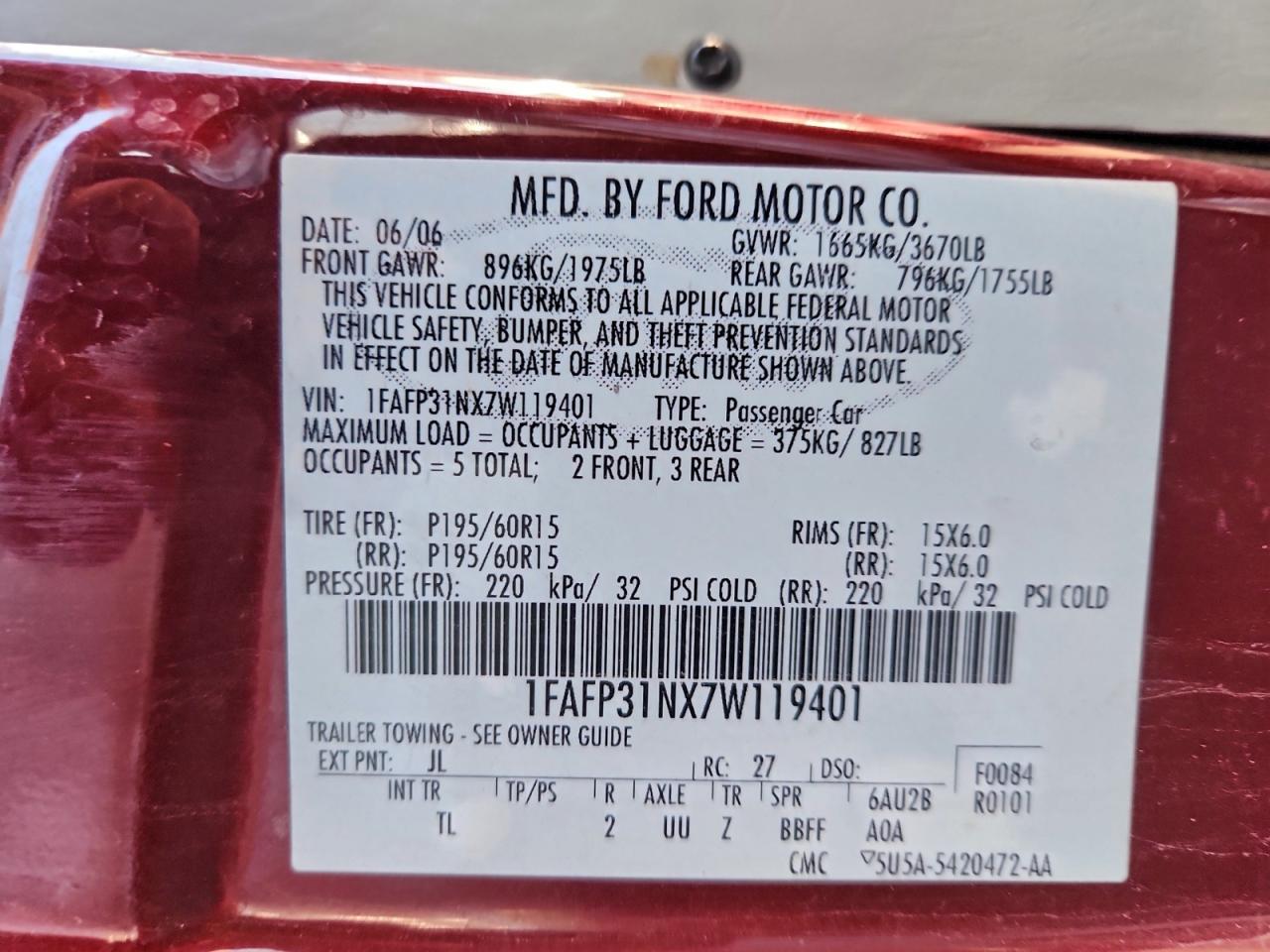 2007 FORD FOCUS ZX3 photo 37