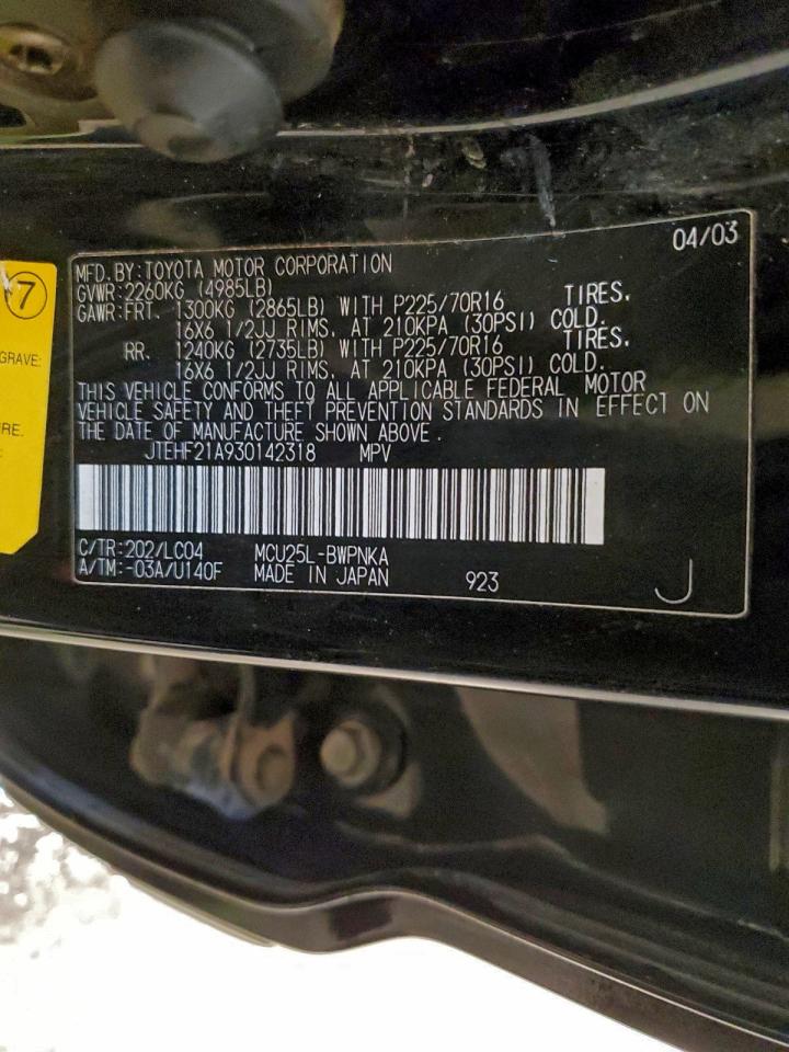 2003 TOYOTA HIGHLANDER LIMITED photo 14