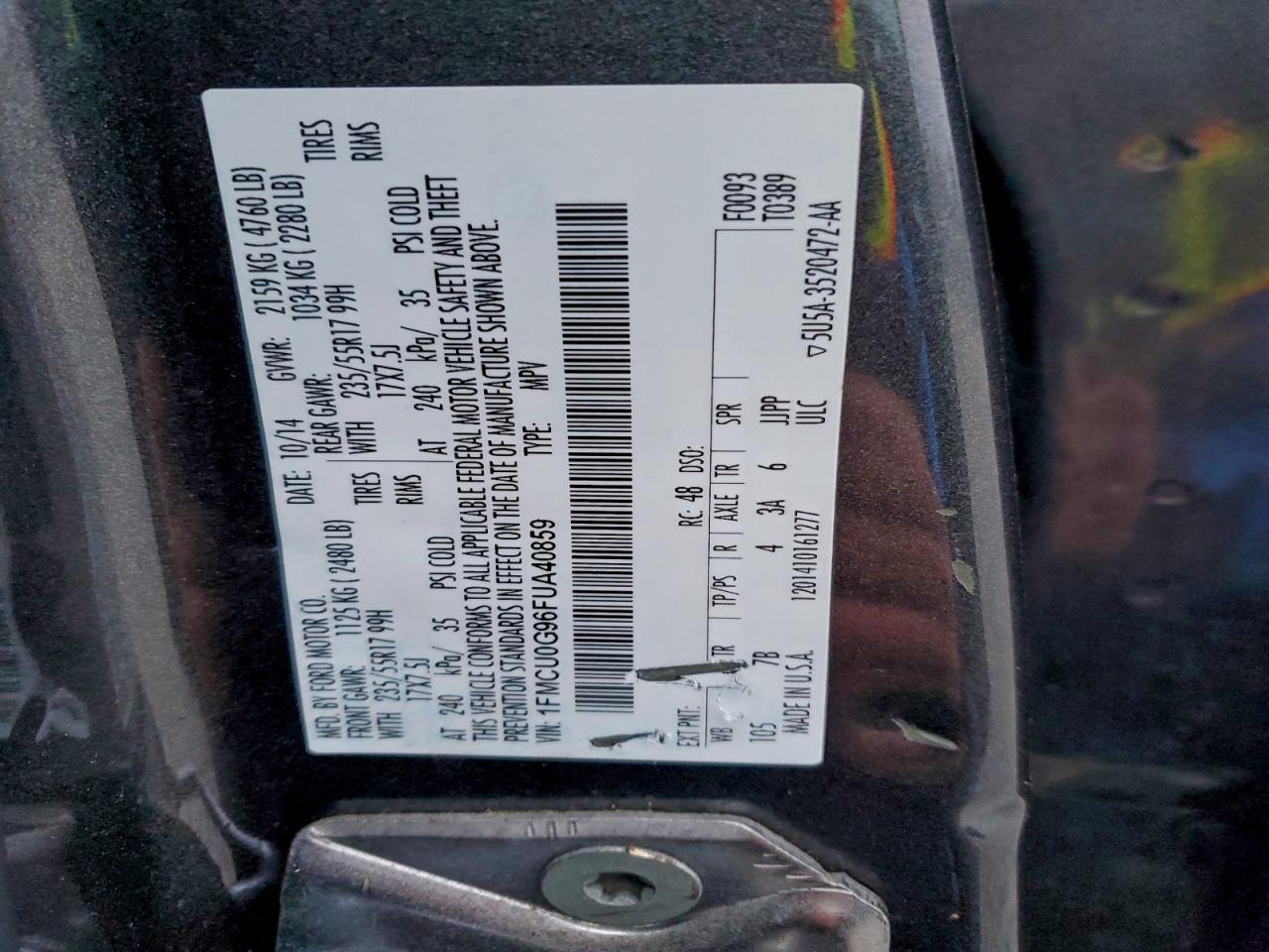 2015 FORD ESCAPE SE photo 13