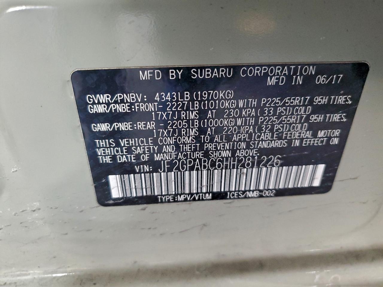 2017 SUBARU CROSSTREK PREMIUM photo 13