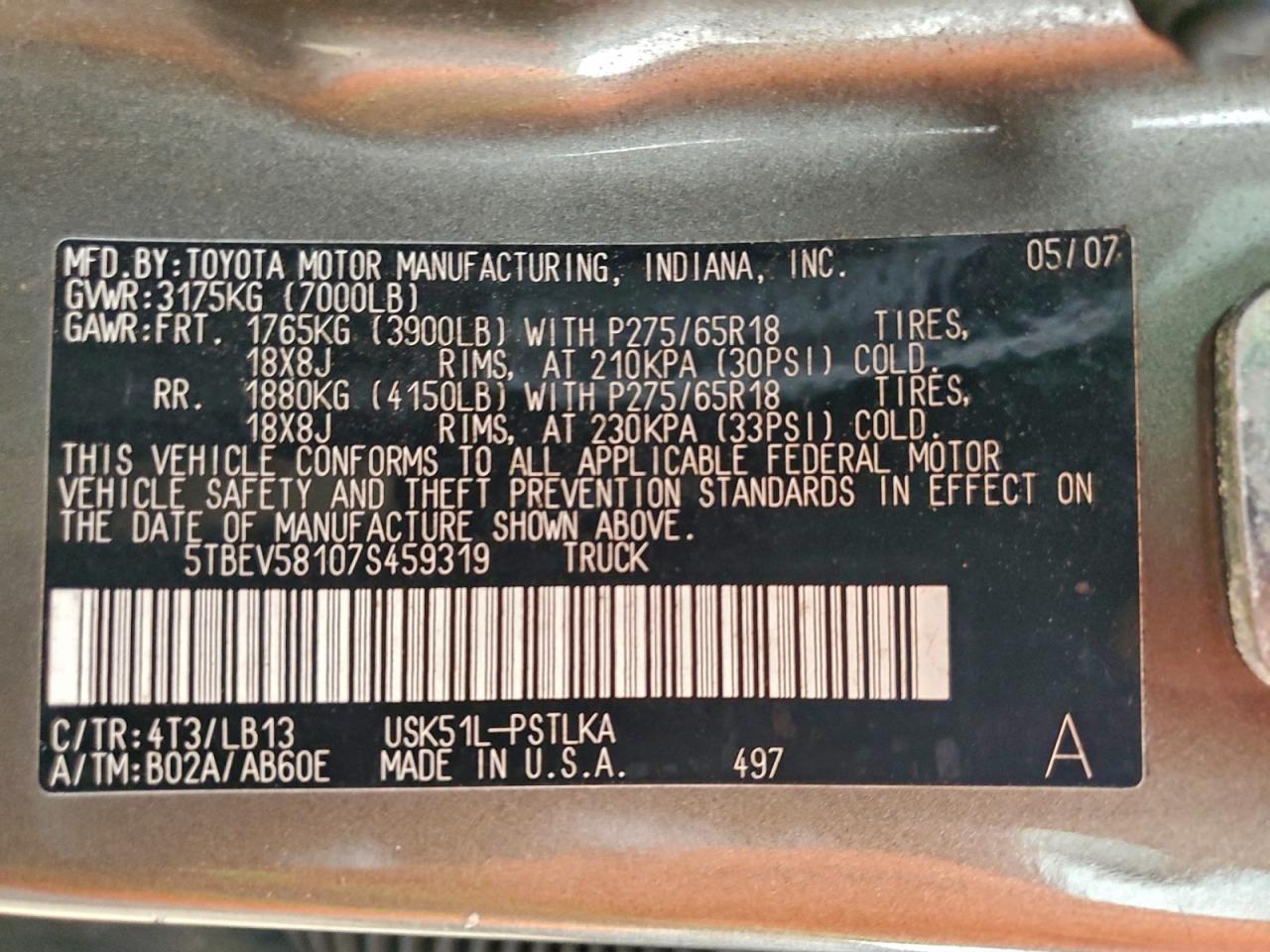 2007 TOYOTA TUNDRA CREWMAX LIMITED photo 12