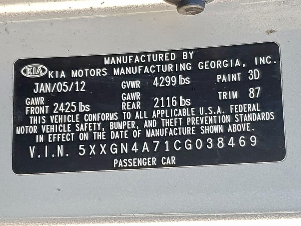 2012 KIA OPTIMA EX photo 12