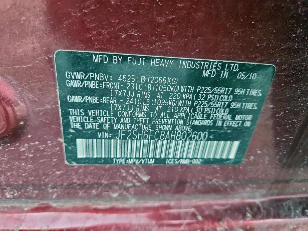 2010 SUBARU FORESTER 2.5XT LIMITED photo 13