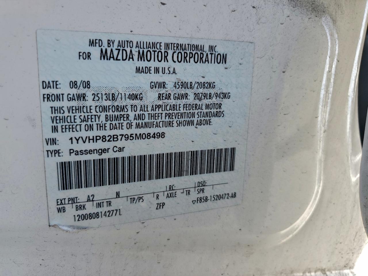 2009 MAZDA 6 S photo 12