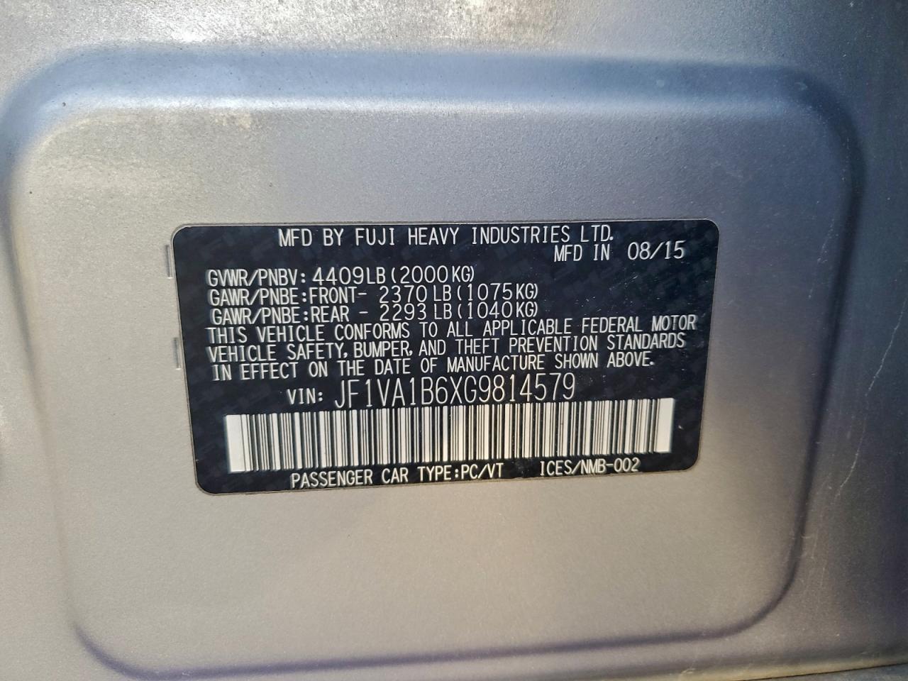 2016 SUBARU WRX photo 12