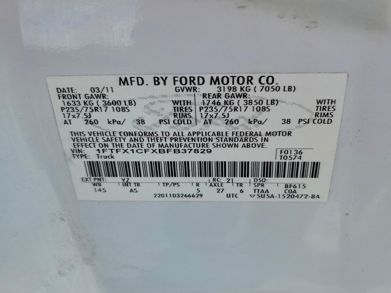 2011 FORD F150 SUPER CAB photo 12