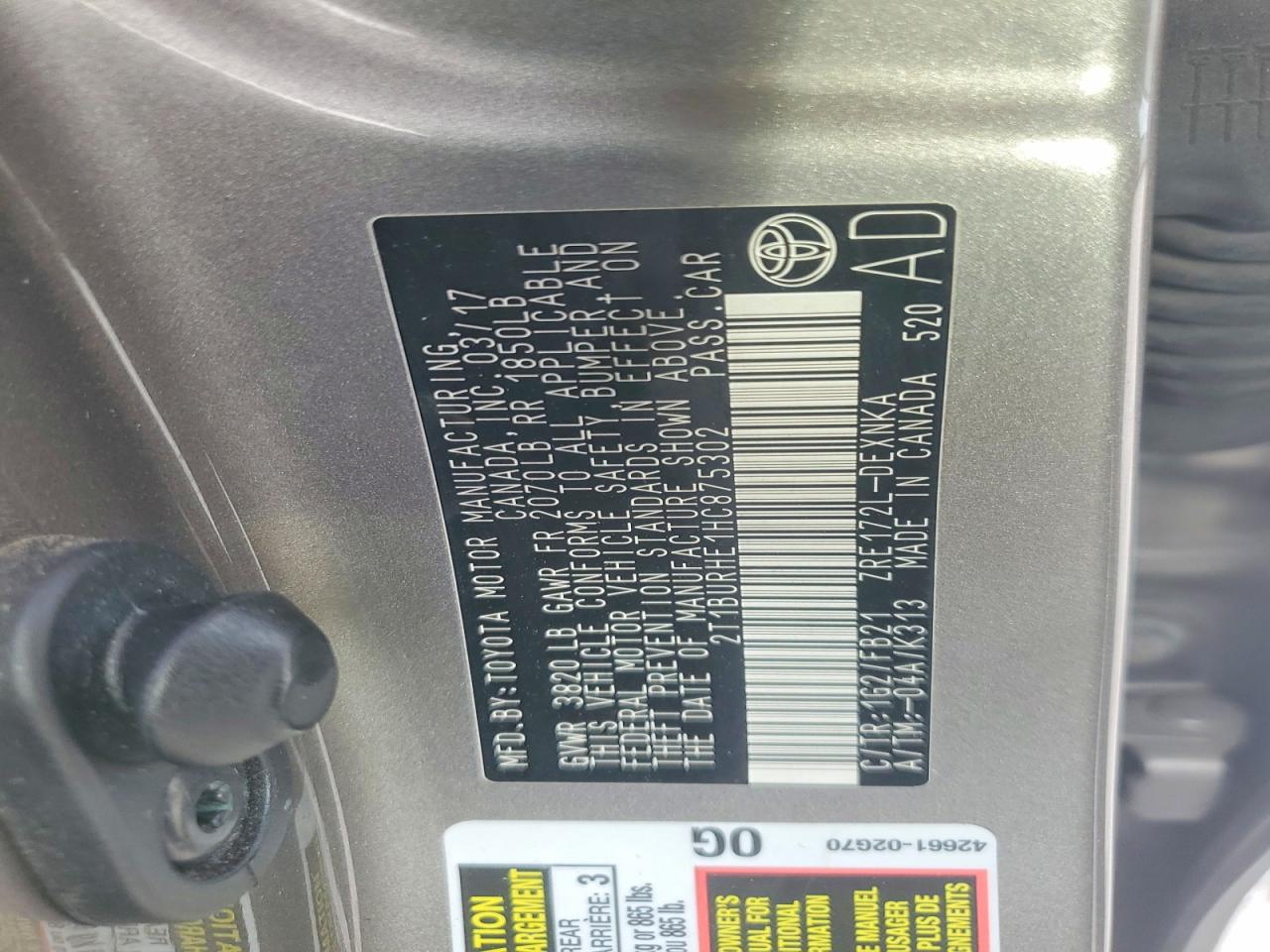2017 TOYOTA COROLLA L photo 23