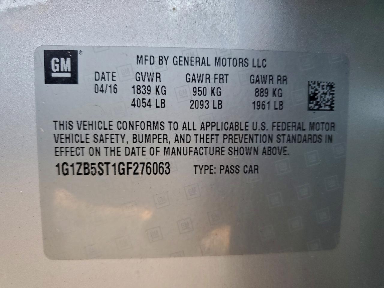 2016 CHEVROLET MALIBU LS photo 23