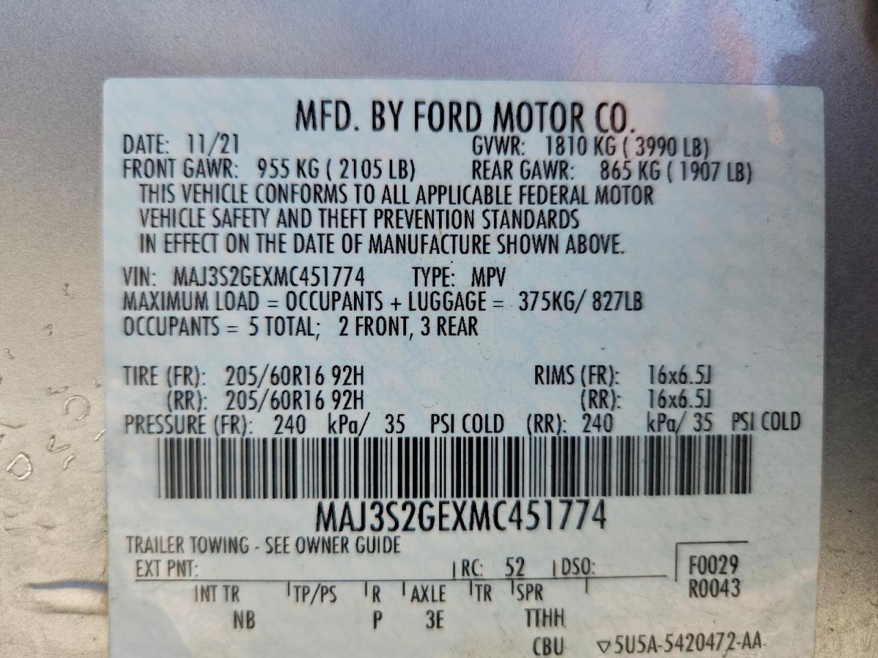 2021 FORD ECOSPORT SE photo 27