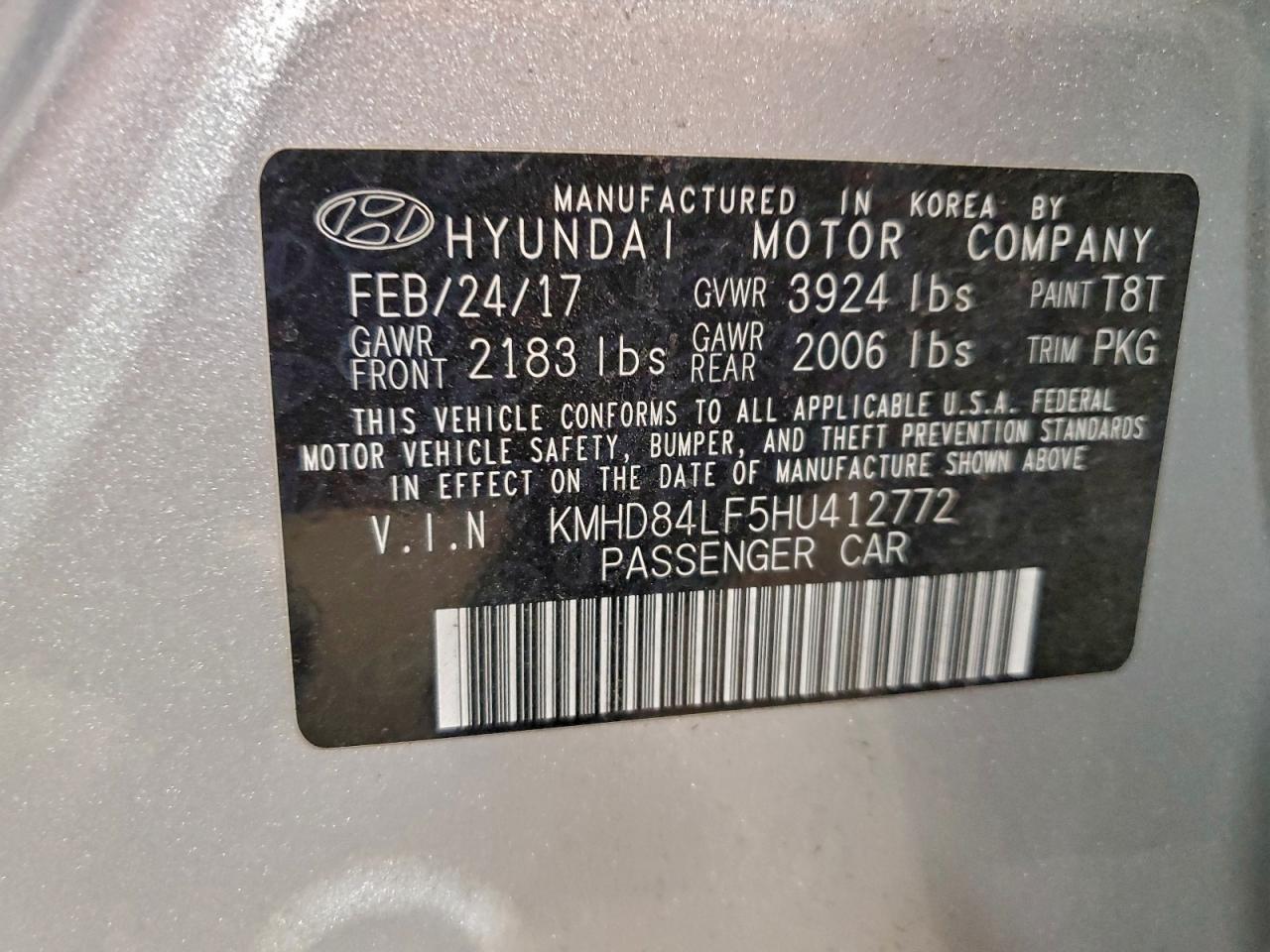 2017 HYUNDAI ELANTRA SE photo 12