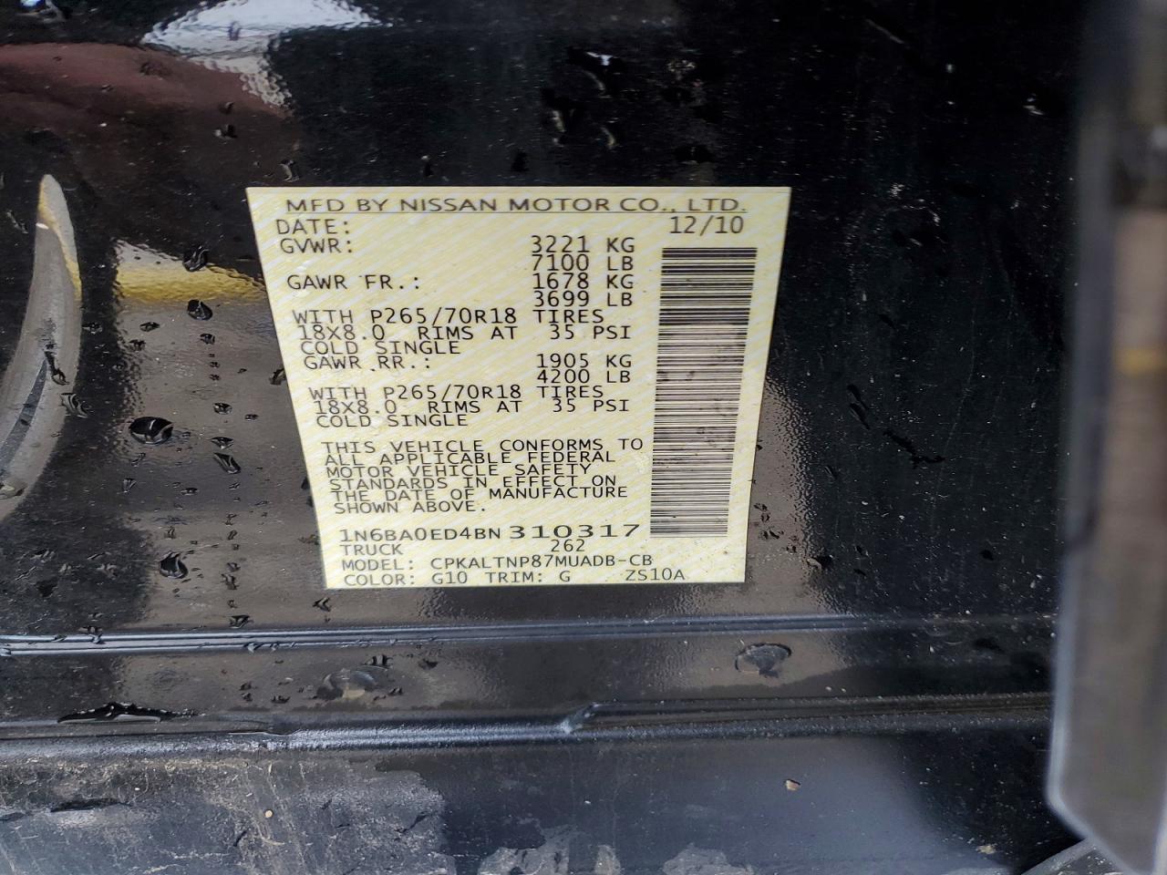 2011 NISSAN TITAN S photo 12