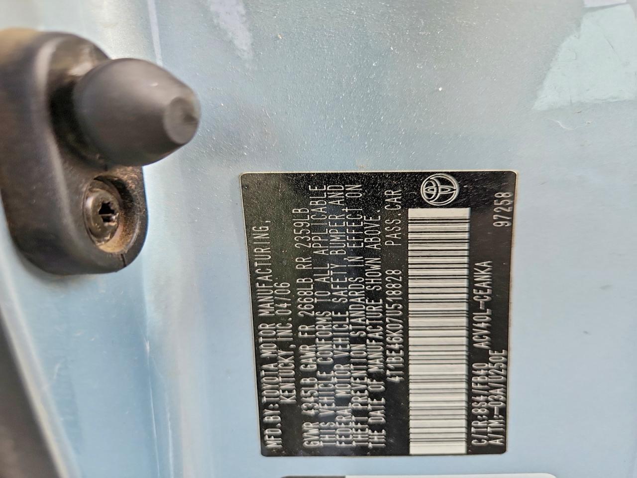 2007 TOYOTA CAMRY photo 12