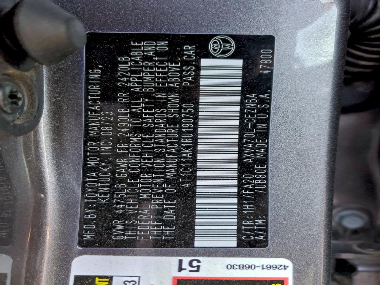 2024 TOYOTA CAMRY LE photo 23