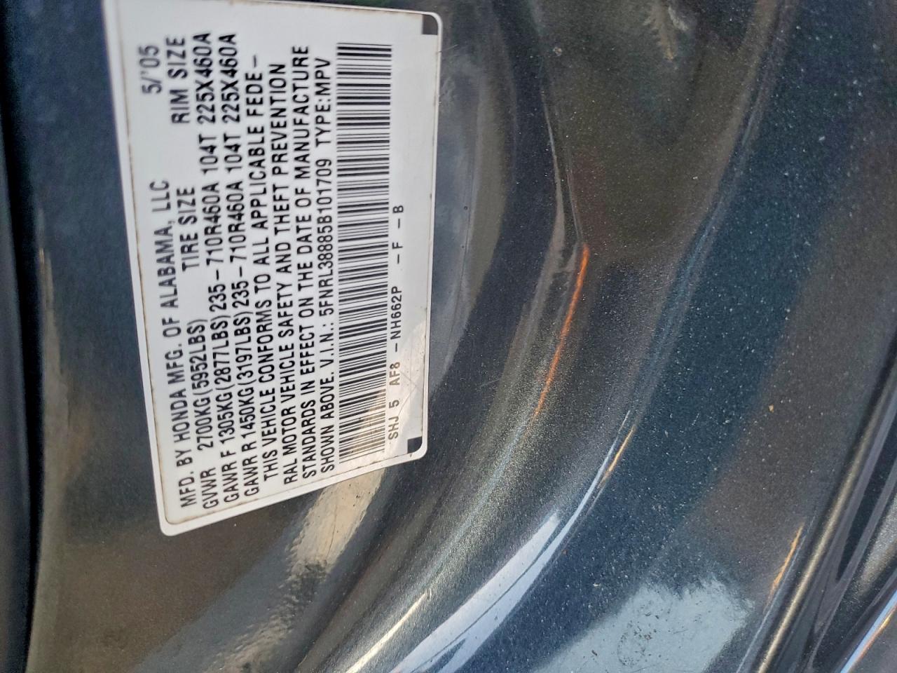 2005 HONDA ODYSSEY TOURING photo 25