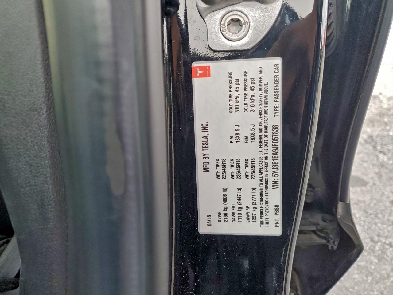 2018 TESLA MODEL 3 photo 12
