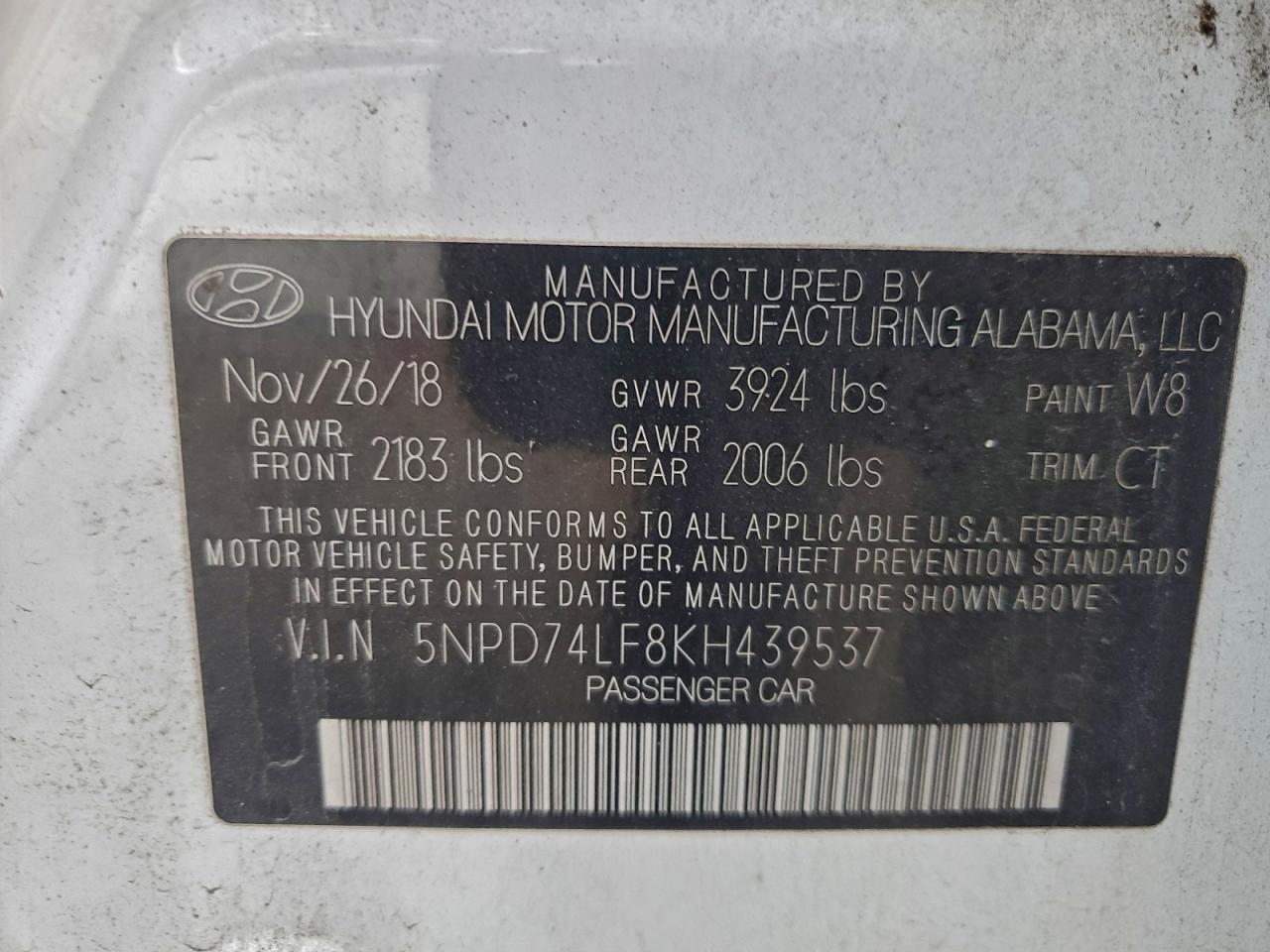 2019 HYUNDAI ELANTRA SE photo 12