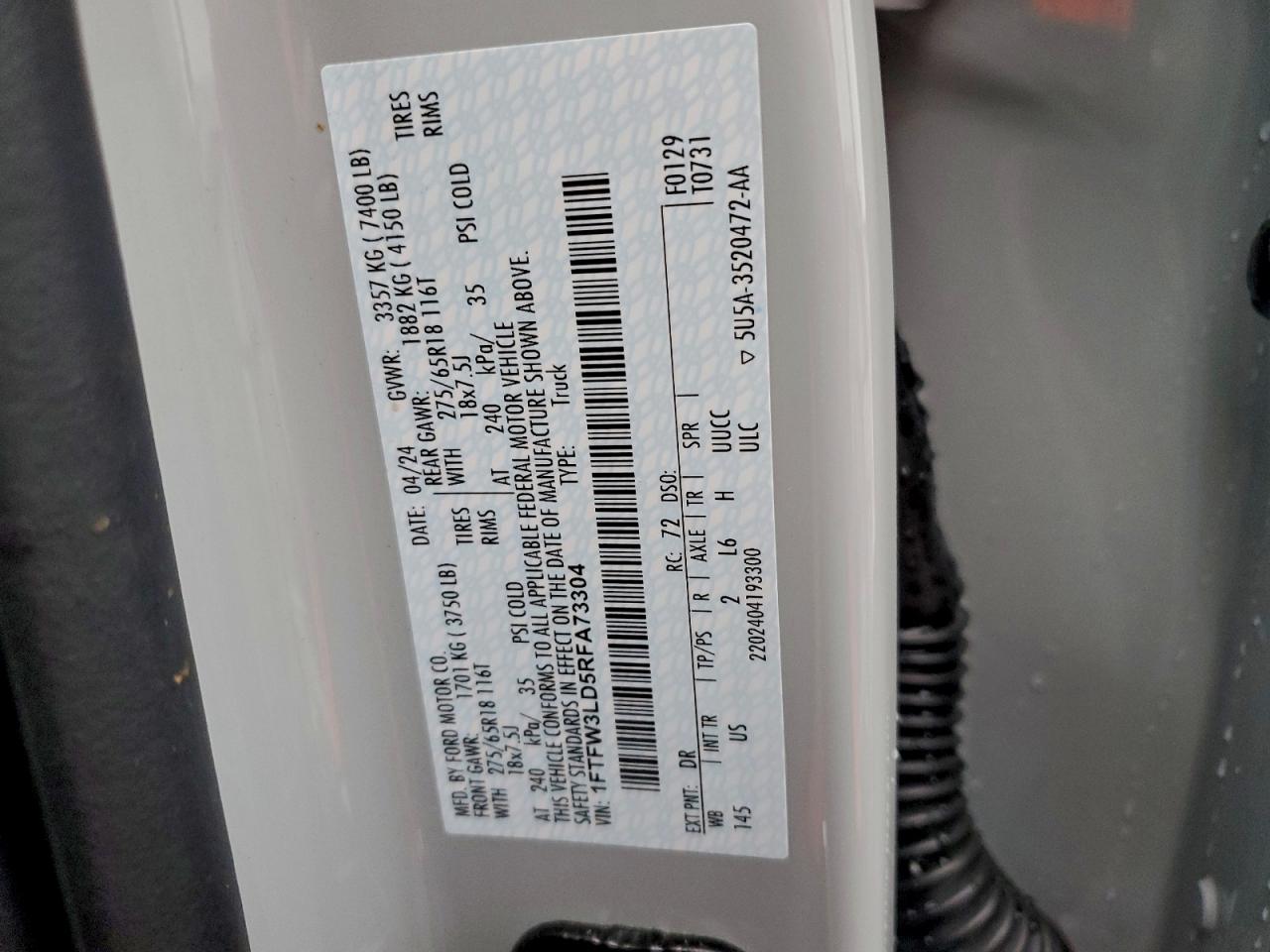 2024 FORD F150 XLT photo 12