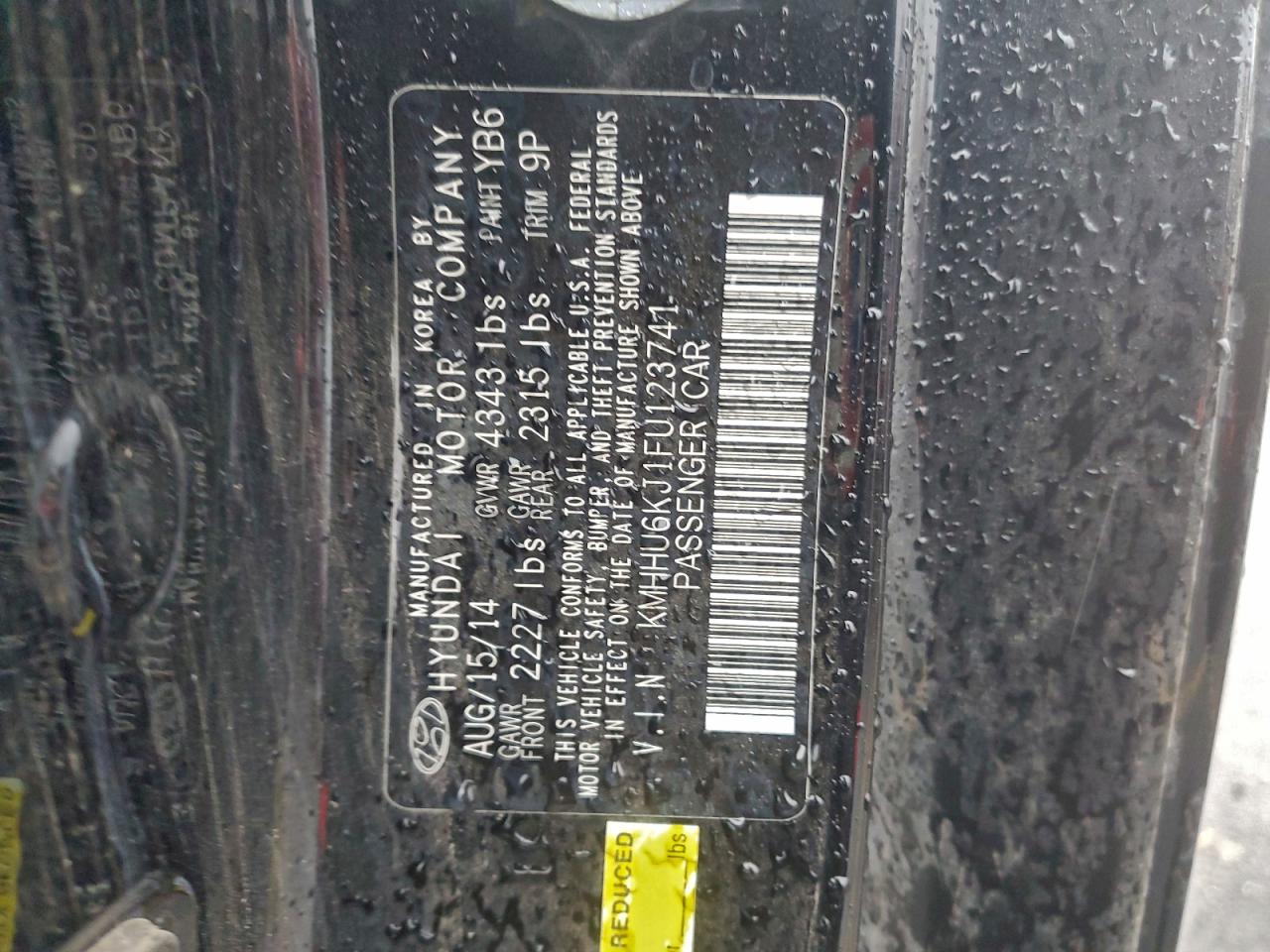 2015 HYUNDAI GENESIS COUPE 3.8L photo 45